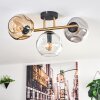 Ripoll ceiling light, globe light gold, black, 3-light sources