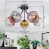Ripoll ceiling light, globe light gold, clear, coppery, Smoke-coloured, 5-light sources