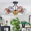 Ripoll ceiling light, globe light gold, clear, coppery, Smoke-coloured, 5-light sources