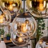 Gastor hanging light, globe light, pendant light Amber, gold, clear, Smoke-coloured, 8-light sources