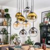 Gastor hanging light, globe light, pendant light Amber, gold, clear, Smoke-coloured, 8-light sources