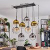 Gastor hanging light, globe light, pendant light Amber, gold, clear, Smoke-coloured, 8-light sources
