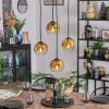 Ripoll hanging light, globe light, Cluster pendant lamp gold, clear, 4-light sources
