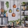Ripoll hanging light, globe light, Cluster pendant lamp blue, green, coppery, 4-light sources