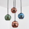 Ripoll hanging light, globe light, Cluster pendant lamp blue, green, coppery, 4-light sources
