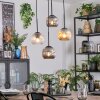 Ripoll hanging light, globe light, Cluster pendant lamp Amber, clear, Smoke-coloured, 4-light sources
