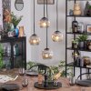 Ripoll hanging light, globe light, Cluster pendant lamp chrome, clear, Smoke-coloured, 4-light sources