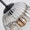 Ripoll hanging light, globe light, Cluster pendant lamp chrome, clear, Smoke-coloured, 4-light sources
