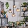 Ripoll hanging light, globe light, Cluster pendant lamp clear, Smoke-coloured, 4-light sources