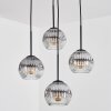 Ripoll hanging light, globe light, Cluster pendant lamp clear, Smoke-coloured, 4-light sources