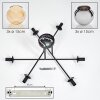 Koyoto ceiling light, globe light 78 cm Amber, chrome, Smoke-coloured, 6-light sources