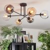 Koyoto ceiling light, globe light 78 cm Amber, clear, Smoke-coloured, 6-light sources