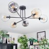 Koyoto ceiling light, globe light 78 cm Amber, clear, Smoke-coloured, 6-light sources