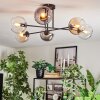 Koyoto ceiling light, globe light 78 cm Amber, clear, Smoke-coloured, 6-light sources