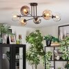 Koyoto ceiling light, globe light 78 cm Amber, clear, Smoke-coloured, 6-light sources