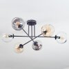 Koyoto ceiling light, globe light 78 cm Amber, clear, Smoke-coloured, 6-light sources