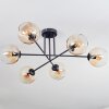 Koyoto ceiling light, globe light 78 cm Amber, clear, 6-light sources