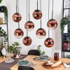 Gastor hanging light, globe light, pendant light clear, coppery, 8-light sources
