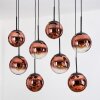 Gastor hanging light, globe light, pendant light clear, coppery, 8-light sources