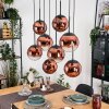 Gastor hanging light, globe light, pendant light clear, coppery, 8-light sources