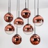 Gastor hanging light, globe light, pendant light clear, coppery, 8-light sources