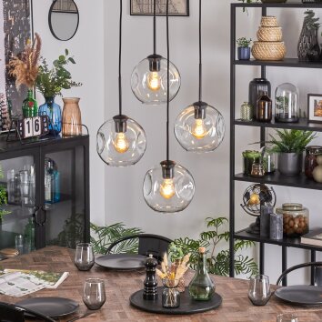 Ripoll hanging light, globe light, Cluster pendant lamp clear, 4-light sources