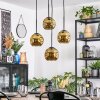 Ripoll hanging light, globe light, Cluster pendant lamp gold, 4-light sources