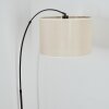 Bassagoda floor lamp, Arch lamps chrome, black, 1-light source, Fabric lampshade