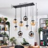 Gastor hanging light, globe light, pendant light Amber, chrome, clear, Smoke-coloured, 8-light sources