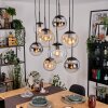 Gastor hanging light, globe light, pendant light Amber, chrome, clear, Smoke-coloured, 8-light sources
