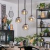 Ripoll hanging light, globe light, Cluster pendant lamp chrome, clear, Smoke-coloured, 4-light sources