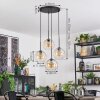 Koyoto hanging light, globe light, Cluster pendant lamp Amber, clear, 4-light sources