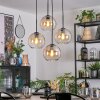 Koyoto hanging light, globe light, Cluster pendant lamp Amber, clear, 4-light sources