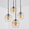 Koyoto hanging light, globe light, Cluster pendant lamp Amber, clear, 4-light sources