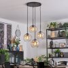 Koyoto hanging light, globe light, Cluster pendant lamp Amber, clear, 4-light sources