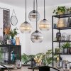 Koyoto hanging light, globe light, Cluster pendant lamp Amber, clear, Smoke-coloured, 4-light sources