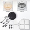 Koyoto hanging light, globe light, Cluster pendant lamp Amber, clear, Smoke-coloured, 4-light sources