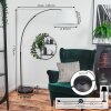Bassagoda floor lamp, Arch lamps chrome, black, 1-light source, Fabric lampshade