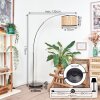 Ramila floor lamp, Arch lamps chrome, black, 1-light source, Fabric lampshade