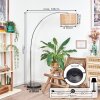 Barcos floor lamp, Arch lamps chrome, black, 1-light source, Fabric lampshade