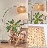 Barcos floor lamp, Arch lamps chrome, black, 1-light source, Fabric lampshade