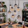 Gastor hanging light, globe light, pendant light Amber, clear, Smoke-coloured, 8-light sources