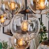 Gastor hanging light, globe light, pendant light Amber, clear, Smoke-coloured, 8-light sources