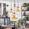 Koyoto hanging light, globe light, Cluster pendant lamp Amber, 4-light sources