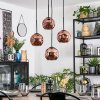 Ripoll hanging light, globe light, Cluster pendant lamp coppery, 4-light sources