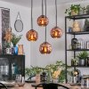 Ripoll hanging light, globe light, Cluster pendant lamp coppery, 4-light sources