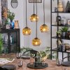 Ripoll hanging light, globe light, Cluster pendant lamp gold, clear, 4-light sources