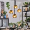 Ripoll hanging light, globe light, Cluster pendant lamp gold, clear, 4-light sources