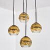 Ripoll hanging light, globe light, Cluster pendant lamp gold, clear, 4-light sources