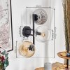 Koyoto globe light, wall light Amber, clear, Smoke-coloured, 3-light sources